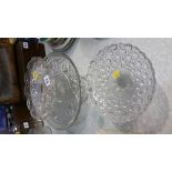 3 Pressed glass cake stands