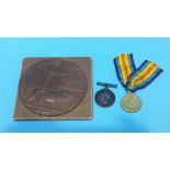 A pair and Death plaque, 38164 PTE R.D Ditchburn N