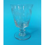A Victorian acid etched clear glass rummer, 13.5cm