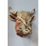 Fibreglass model of a Bulls head