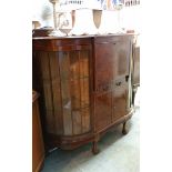 A walnut secretaire china cabinet