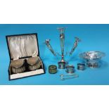 Assorted silver including an Epergne, Tazza etc.