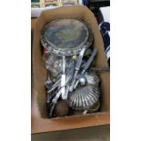 Box of silver plated wares