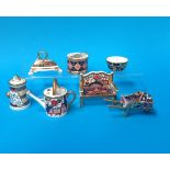 A collection of miniature Royal Crown Derby to inc