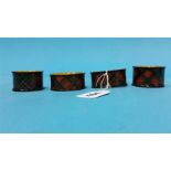 Four Tartan ware napkin rings