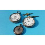 A silver Ladies pocket watch and 2 others