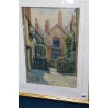 Robert Murdoch Wright (act. 1889 - 1962) water colour, signed, 'Exterior view of a house from