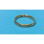 A 22ct gold wedding band, 2.7grms