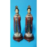 Pair of modern Cloisonné figures