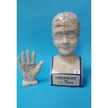 A modern Phrenology head and hand