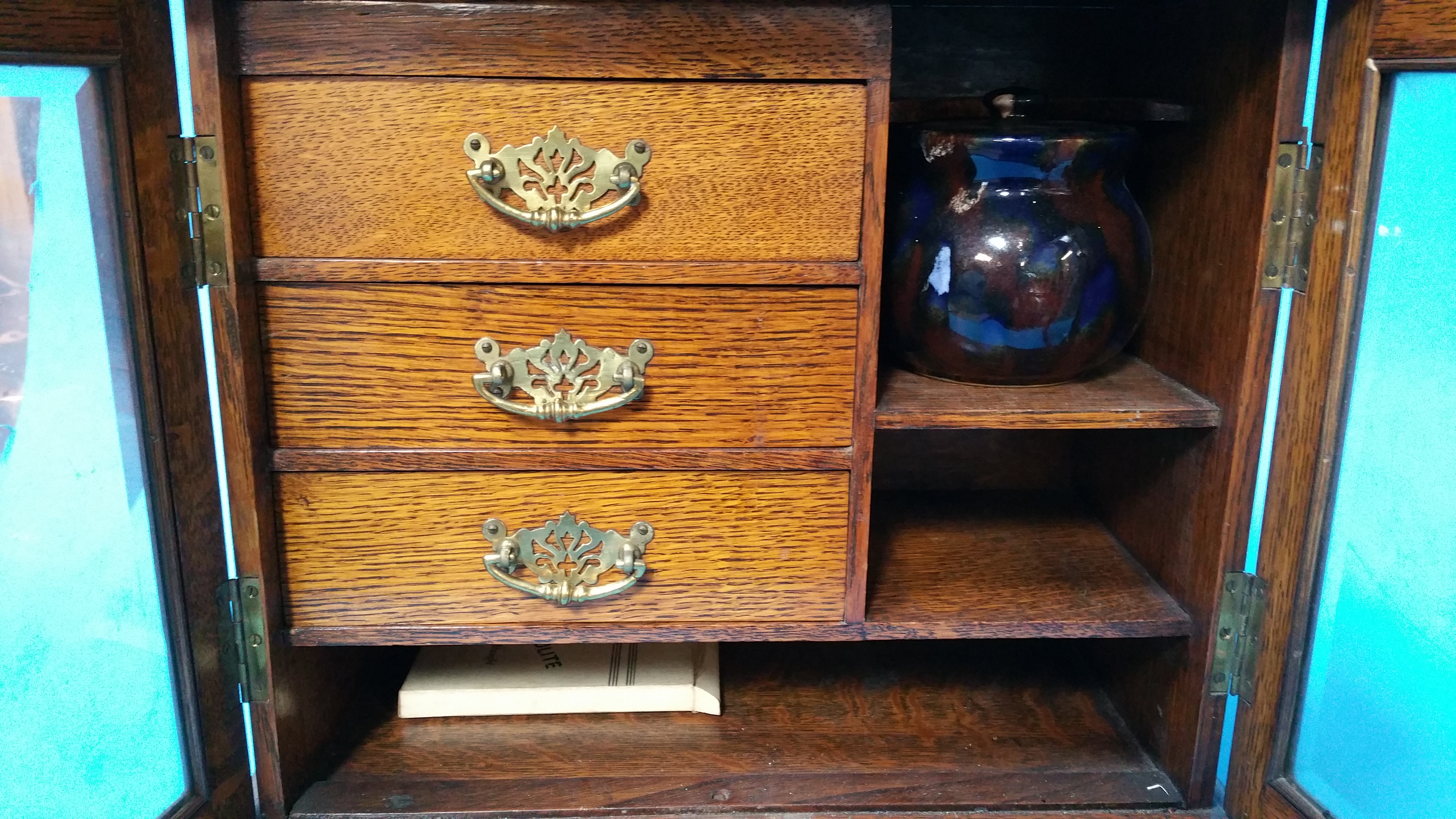 An oak Smoker's cabinet - Image 2 of 2