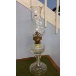 Cut glass oil lamp