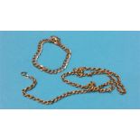 A 9ct gold bracelet and 9ct gold necklace, weight,
