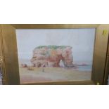 A J Simpson, watercolour, signed, dated 1925, 'Marsden Rock' 21 x 29cm