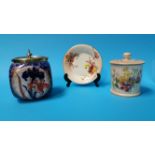 A Royal Worcester biscuit barrel with floral decor