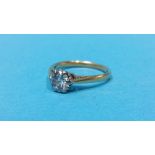 An 18ct gold ring set with .75ct solitaire diamond