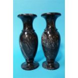 A pair of marble vases