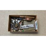 Box of assorted, marbles, whistles etc.