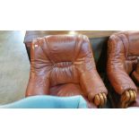 Brown tan leather suite