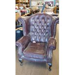 Chesterfield wing armchair