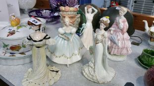 5 Various figurines Coalport, Royal Doulton etc.