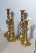 Pair Queen of Diamonds candlesticks and two others