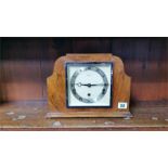 Deco walnut mantle clock