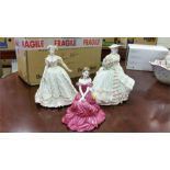 3 Coalport figurines