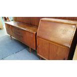 Teak bureau and sideboard