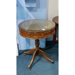 Mahogany drum style occasional table