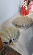 Pair of glass shell light shades
