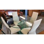 Glass top table and 4 chairs