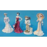 Four Coalport figures