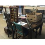 Oak dining table and chairs