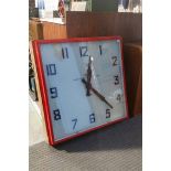 A very large Art Deco style Smiths electric wall clock, 96 x 96cm