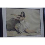 Watercolour, signed, 'Russian Ballet Dancer', 41 x 59cm