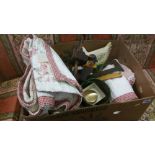 Box of assorted including a quilt etc.