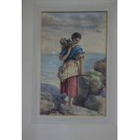 William Egley, watercolour, signed, 'Fisher girl', 27 x 17cm