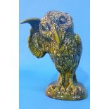 An original proof for a Peggy Davies ceramic grotesque bird 'The Listener' on a pale green ground