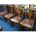 Four oak dining chairs