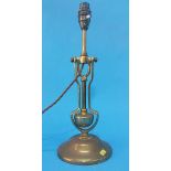 A solid brass gimbled ships table lamp