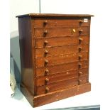 A late 19th century mahogany specimen cabinet with 8 drawers, 46cm wide
