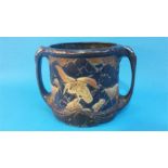 A large Bretby pottery two handled loving cup, impressed mark and numbered 1586m