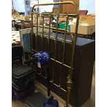 A late 19th century early 20th century brass single bed ends