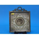 Brass picture frame with tapestry mount