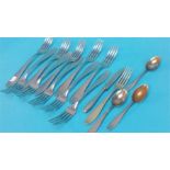 A quantity of Wello Kriegsmarine cutlery to include 10 forks, 3 teaspoons and a butter knife and a