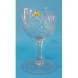 A large cut glass wine glass