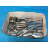 Quantity of Continental cutlery, silver top pots etc.