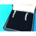 A pair of white gold diamond earrings, 0.75ct