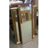 Teak mirror and gilt mirror